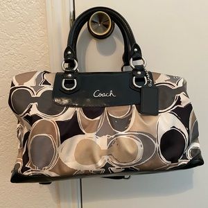 EUC Coach ASHLEY Scarf Signature Satin Tote/Shoulder Handbag